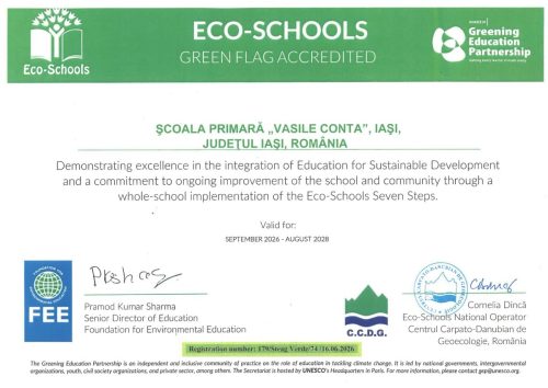 ECO-SCHOOLS GREEN-FLAG-ACCREDITED SEPTEMBRIE-2026-AUGUST-2028 1